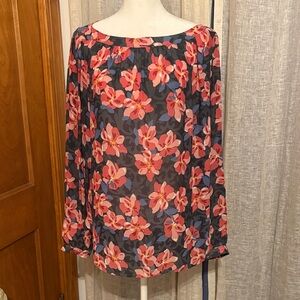 LOFT Floral Women's Top - Pink and Blue